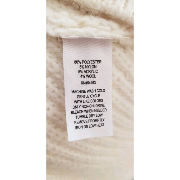 NWT MARC NEW YORK ANDREW MARC IVORY CABLE KNIT BUTTON ACCENT SWEATER XLARGE - Picture 7 of 10
